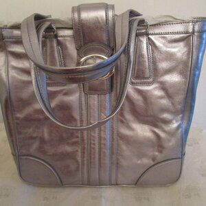 Ann Taylor Silver "Bombe" Tote